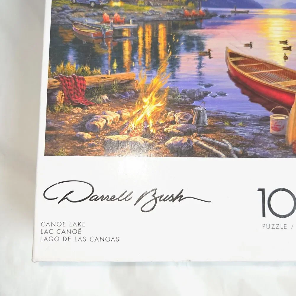 Buffalo Games Canoe Lake 1000 Piece Puzzle Darrell Bush Complete Scenic